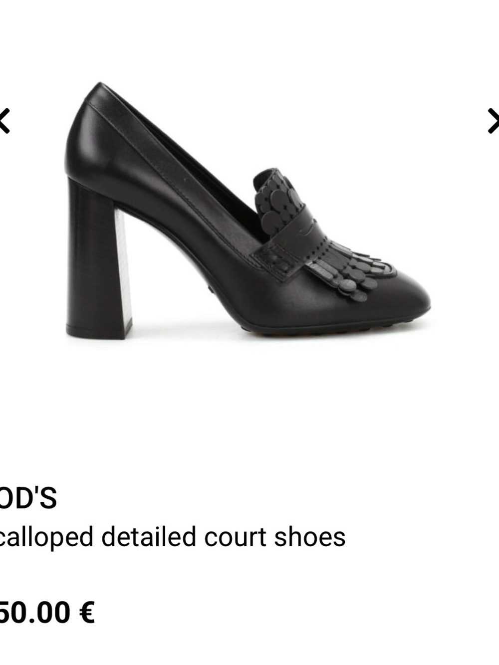 TOD'S Black Scalloped Leather Court Pumps! LIKE NEW! Size 6! LEATHER